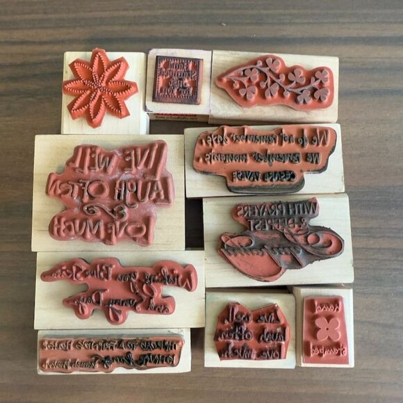 Mixed Lot of 10 Inkadinkado Hero Arts Rubber Stampl - Picture 4 of 7